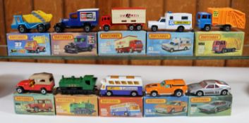 10 Matchbox Superfast/75 Series. Vantastic No.34 in orange RN34. Refuse Truck No.36 in blue with