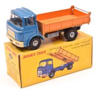 French Dinky Toys Camion 'GAK' Berliet a Benne Basculante (585). Cab in blue, chassis in grey,