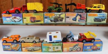 10 Matchbox Superfast/75 Series. Caravan No. 31. White with blue/seagull. Excavator No. 32. Red &