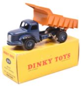 French Dinky Toys Berliet Benne Carrieres (34A). Dark blue cab and chassis, black mudguards, tipping