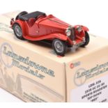 Lansdowne Models LDM.63A 1938 AC 16/80 Sports Roadster, top down in red, with maroon interior and