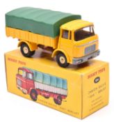 French Dinky Toys Camion Bache 'GAK' Berliet (584). Yellow cab and body, brown chassis and yellow