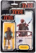 A Palitoy Star Wars Return of the Jedi Weequay 3.75" figure dated 1983. On a tri-logo, 70 back,