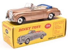 Dinky Toys Bentley Coupe (194). A harder to find example in with cream interior with dark blue