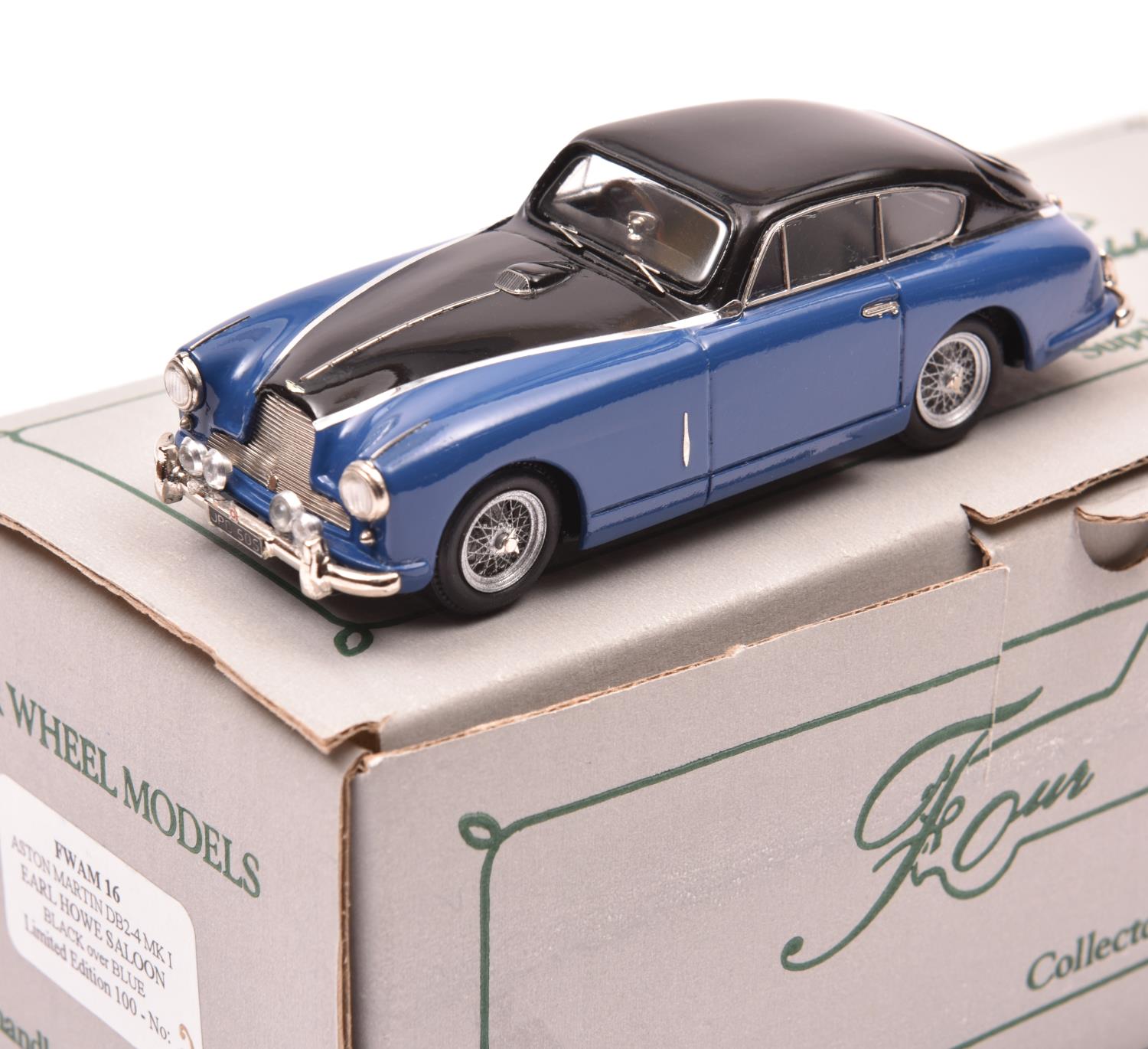 Four Wheel Models by S.M.T.S. (FWAM16) Aston Martin DB2/4 Mk1. Earl Howe coupe in black over blue,