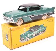 A French Dinky Toys Plymouth Belvedere (24D). An example in green with black roof and side
