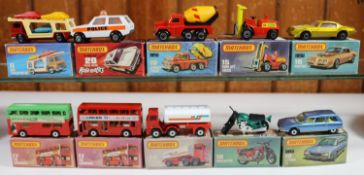 10 Matchbox Superfast/75 Series. Car Transporter No.11 in cream and red with three cars. Citroen