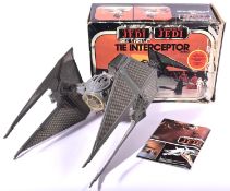 A Palitoy Star Wars Return of the Jedi TIE Interceptor Vehicle. Boxed with inner packing piece, some
