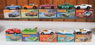 10 Matchbox Superfast/75 Series. Dodge Challenger No.1 in orange, blue roof and black interior, '