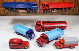7 well restored Commercial Dinky Toys. Leyland Octopus Tanker, in red ESSO livery. 2x Foden DG 8-