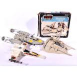 3x Palitoy Star Wars vehicles. A Return of the Jedi Rebel Armoured Snowspeeder Vehicle (missing