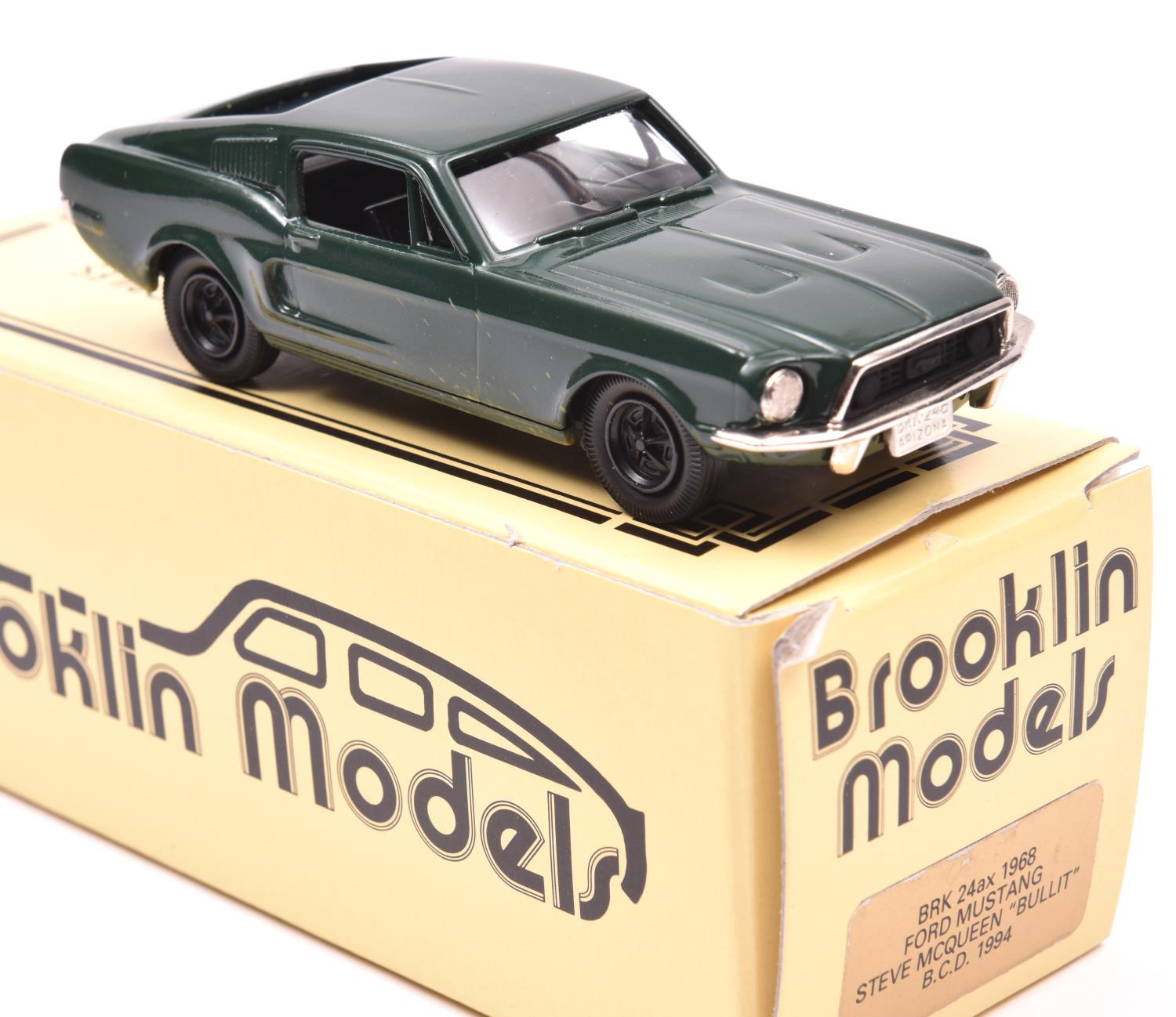 Brooklin Models BRK 24ax 1968 Ford Mustang 'Steve McQueen Bullit' (B.C.D. 1994). In dark green