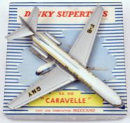 French Dinky Supertoys Caravelle SE 210 Airliner (60F). In silver, white and blue Air France livery,