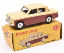 Dinky Toys Singer Gazelle (168). In cream and dark brown with plated dished spun wheels and black