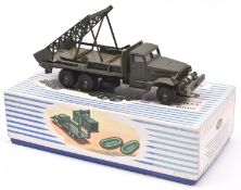 A French Dinky Supertoys Brockway Military Truck with bridge of boats (884). Boxed, with bridges and