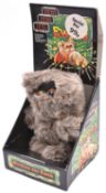A Palitoy Star Wars Return of the Jedi plush toy Mookiee the Ewok, dated 1983. In tri-logo display