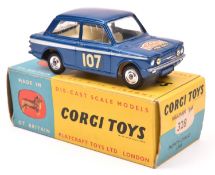 Corgi Toys Hillman Imp Monte Carlo 1966 (328). In dark metallic blue, RN107, 'FRW306C'