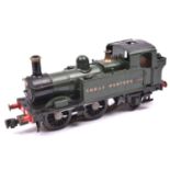 A Gauge One coarse scale GWR Class 14xx 0-4-2T locomotive for 3-rail running. A kit-built brass