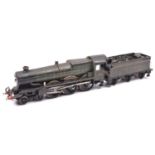 An O gauge coarse scale GWR Castle Class 4-6-0 tender locomotive for 3-rail running. A kit-built