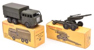 2 French Dinky Toys. Camion Militaire Berliet Tous Terrains (80D), with dished painted wheels.