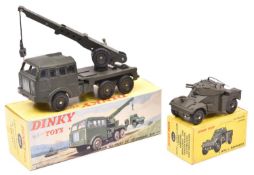 2 French Dinky Toys. Camion Militaire de Depannage Berliet (826). An example without driver, but