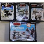 4x Star Wars small vehicles/accessories. A Kenner Return of the Jedi MTV-7 Multi-Terrain Vehicle.