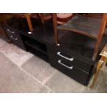 A modern black tv stand