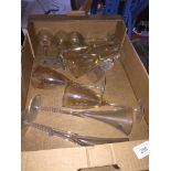 A box of fluted glasses