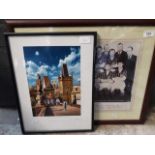 A framed photograph of Manchester City FC F.A cup winners 1956 together with a signed print