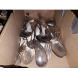 A mixed lot of silver plated cutlery.