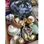 A box of mixed ceramics, collectables etc