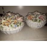 2 Italian made bowls with posy lids