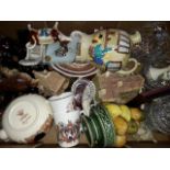 A box of mixed ceramics and glass including Beswick