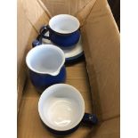 Small box of blue Denby.