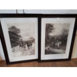 After Heywood Hardy (1842-1933), pair of engravings, horses and riders, published 1902 by Landeker &