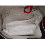 A bag of vintage linen/crochet ware