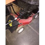 A petrol lawn mower