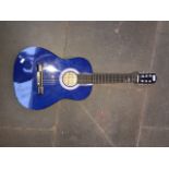A blue classical guitar with soft case - Berkeley.