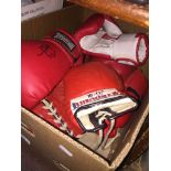 Collection of boxing gloves - signed, Ricky Hatton, Frank Bruno, Brian London.