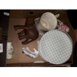 A box of small ceramics, plates, posies etc