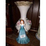 A Capodimonte vase and a Royal Doulton figurine Turquoise