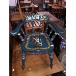 A painted captains chair