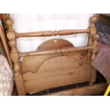 A pine double bed frame