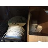 2 reels of cable and assorted phone sockets