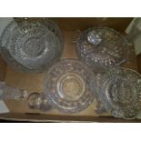 A box of glass bowls and dishes