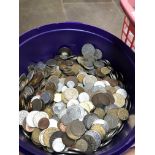 A tub of world coins