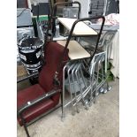 Six zimmer frame walking aids, hospital type chair, shower seats and trolley