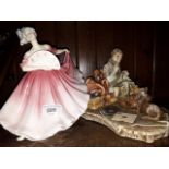 A Royal Doulton figure - Elaine, together with a Naturecraft figure Serenade