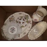 2 boxes of pottery and plates