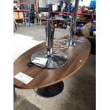 Two large oval board room style office tables with chromed bases